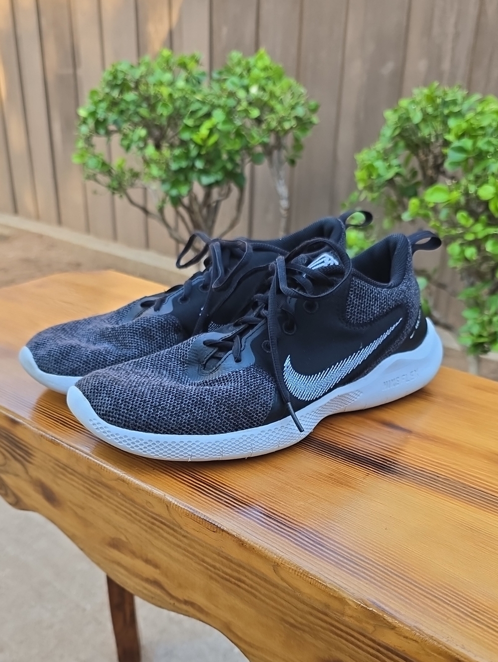 Nike Black and White Knit Lace-Up Sneakers